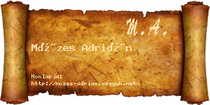 Mózes Adrián névjegykártya